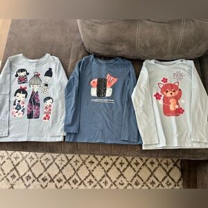 Tea Collection Kids Long Sleeve Tees size 7/8 (set of 3)